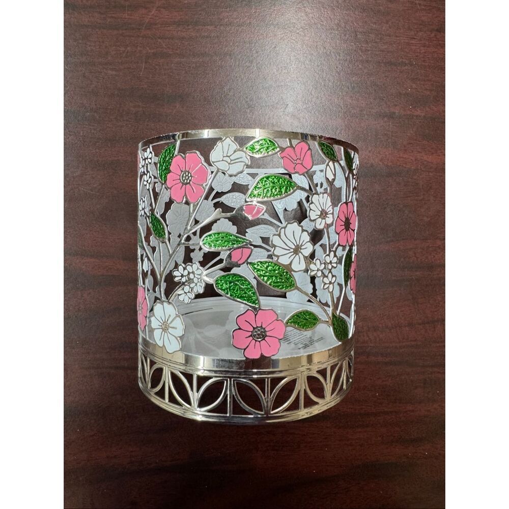 Bath & Body Works Floral 3 Wick Candle Holder
